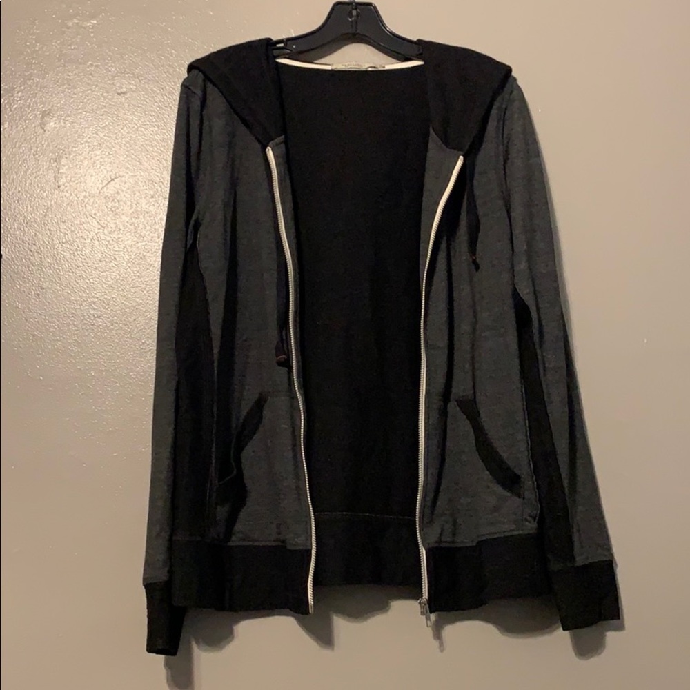Black and grey zip up hoodie